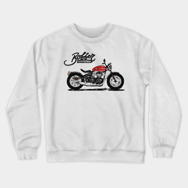 Triumph Bonneville Bobber Red Crewneck Sweatshirt by Hilmay